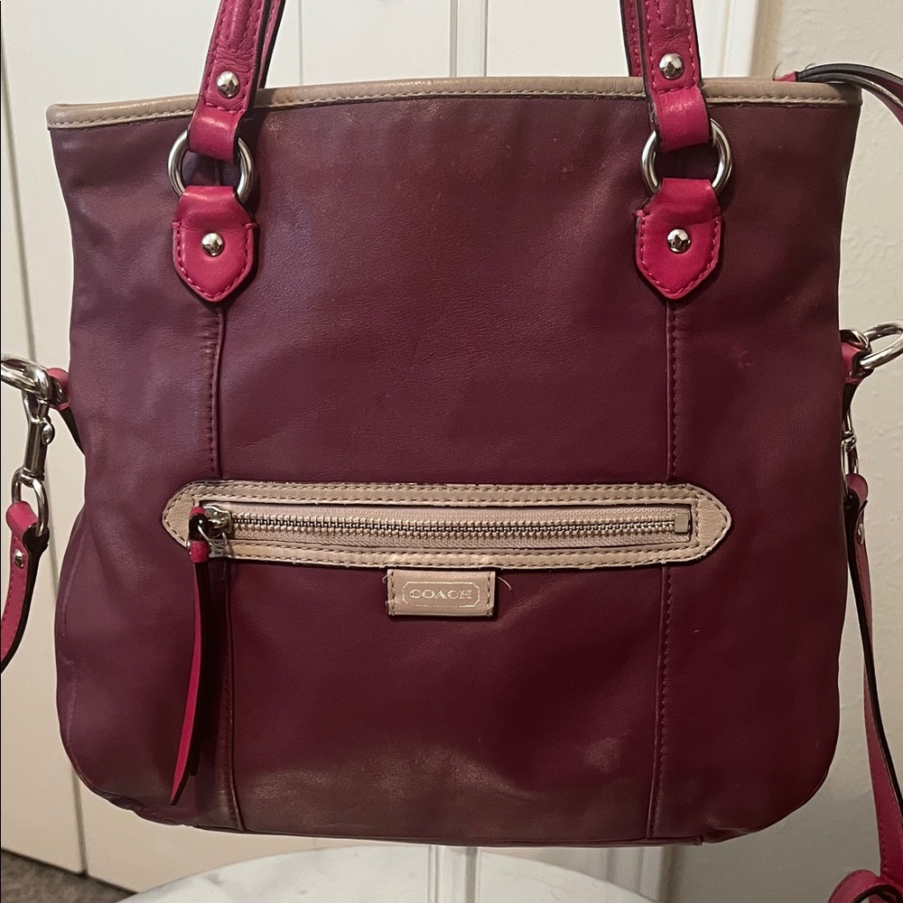 Coach Daisy Spectator Mia F23911 Crossbody Tote Bag in Purple & Pink Leather - Picture 2 of 15